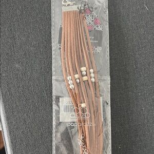 Paparazzi Tan Suede Bracelet with Silver Beads